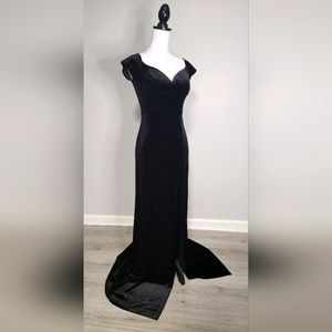 Long Velvet Dress with Slit